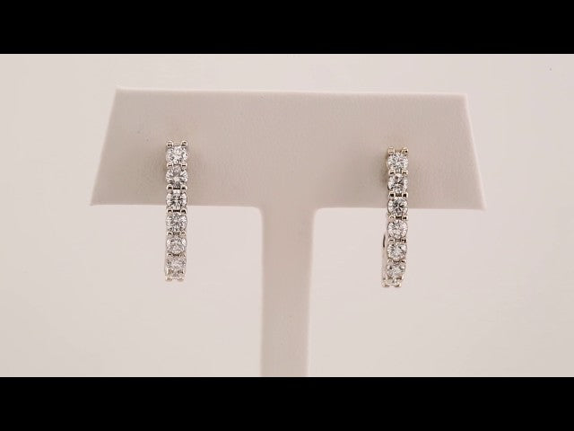 J-Hoop Earrings - Natural Diamond