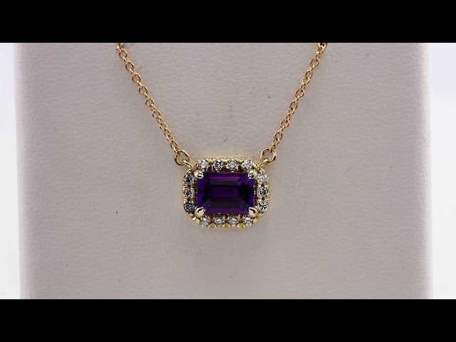 French-Set Halo-Style Necklace or Center - Natural Amethyst
