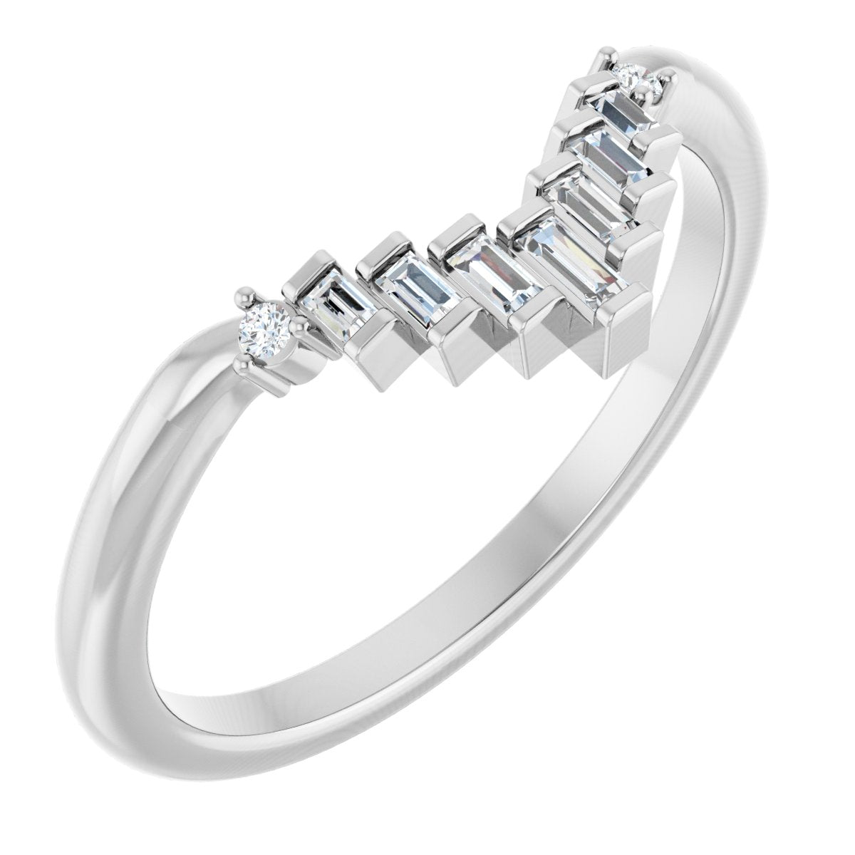 Skyline Promise Diamond Contour Anniversary Ring