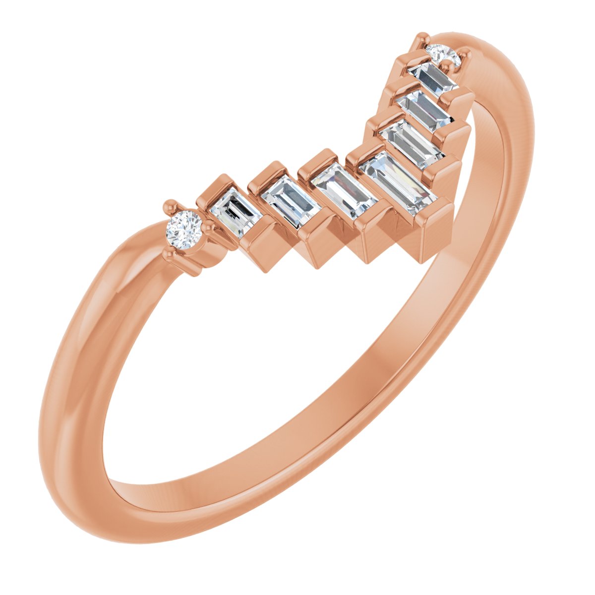 Skyline Promise Diamond Contour Anniversary Ring in 18K Rose Gold