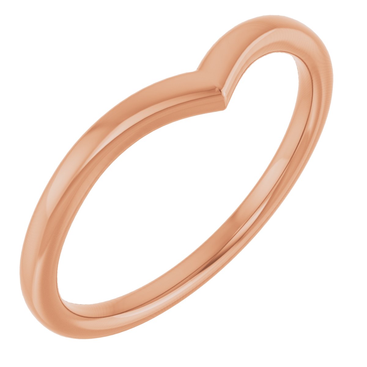 Slim Plain Contour Wedding Band in 18K Rose Gold