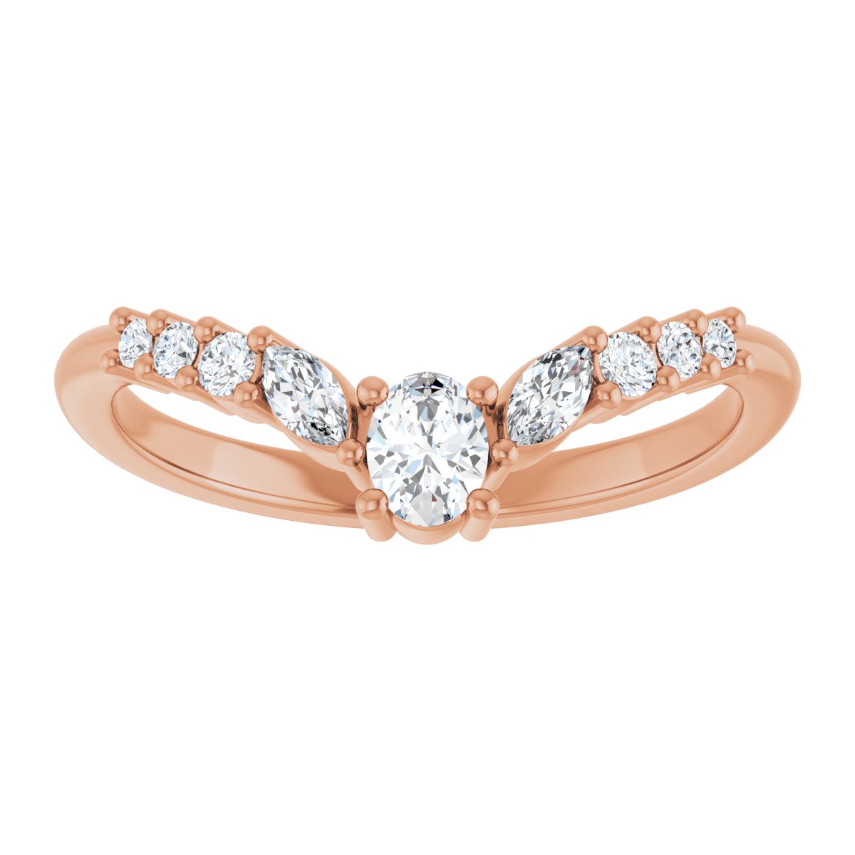 Statement Diamond Contour Wedding Band