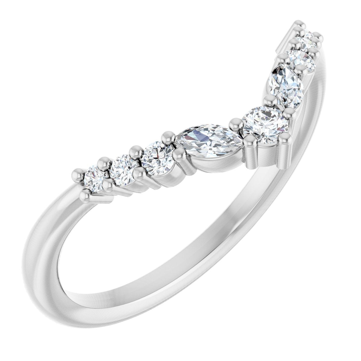 Tender Embrace Diamond Curved Ring