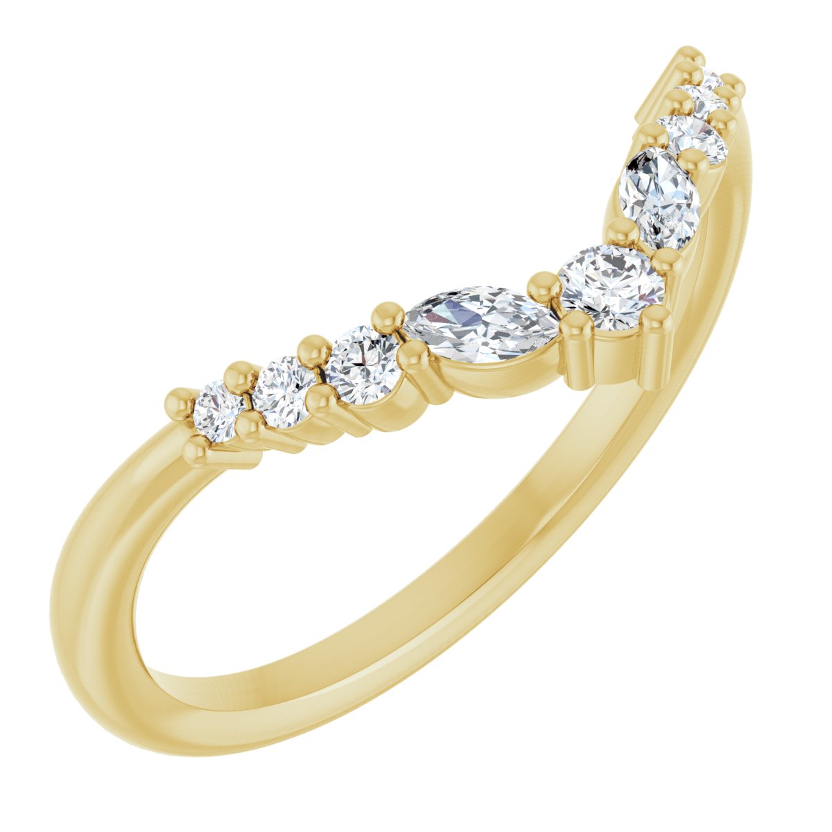 Tender Embrace Diamond Curved Ring