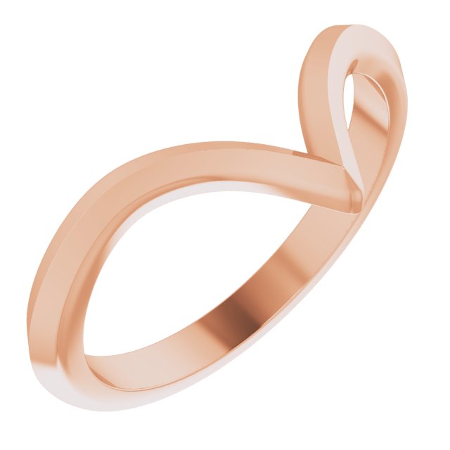 Quiet Promise Wishbone Wedding Ring in 14K Rose Gold