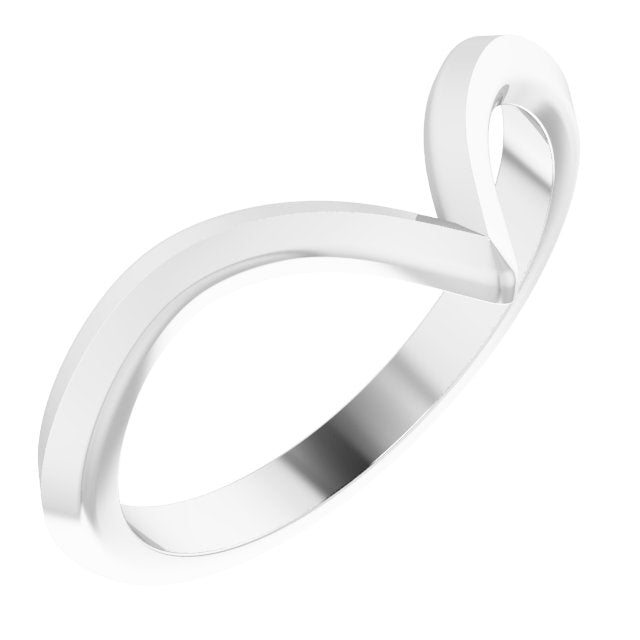 Quiet Promise Wishbone Wedding Ring in 14K White Gold