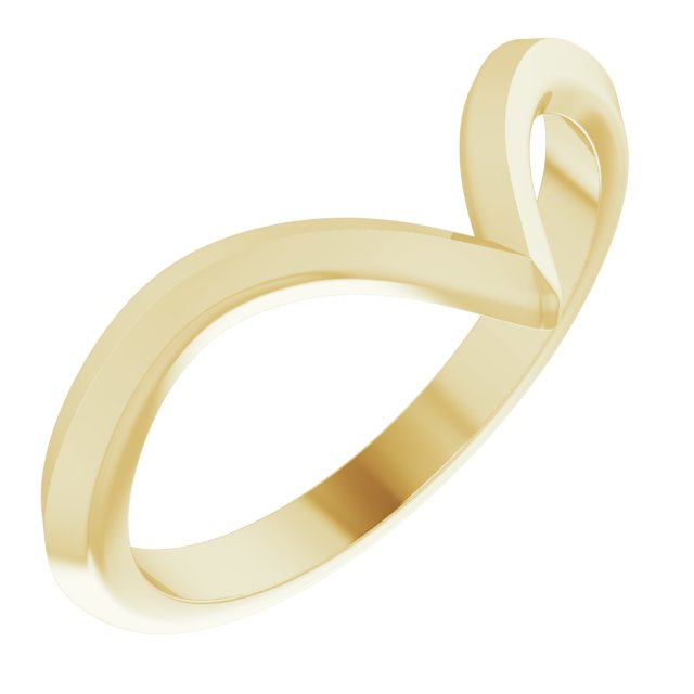Quiet Promise Wishbone Wedding Ring in 14K Yellow Gold