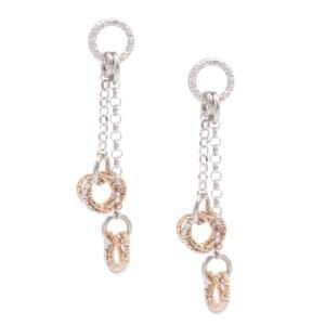 Sterling Silver & rose Gold earrings