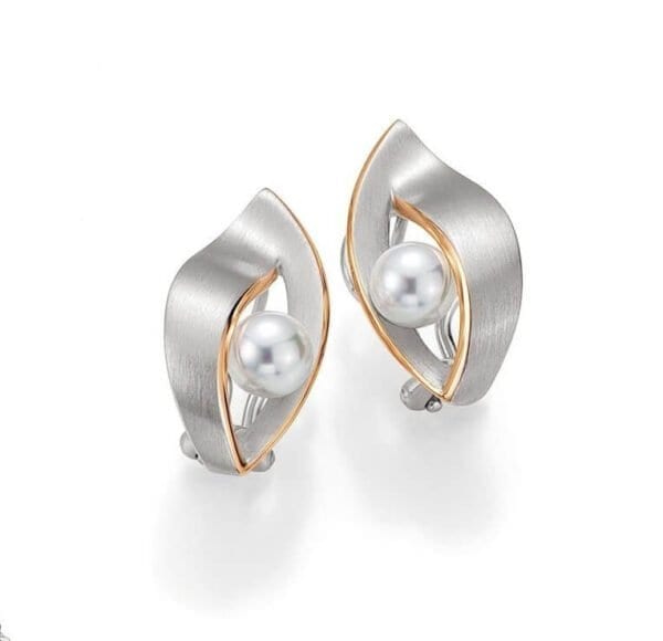 Sterling Silver & rose Gold earrings
