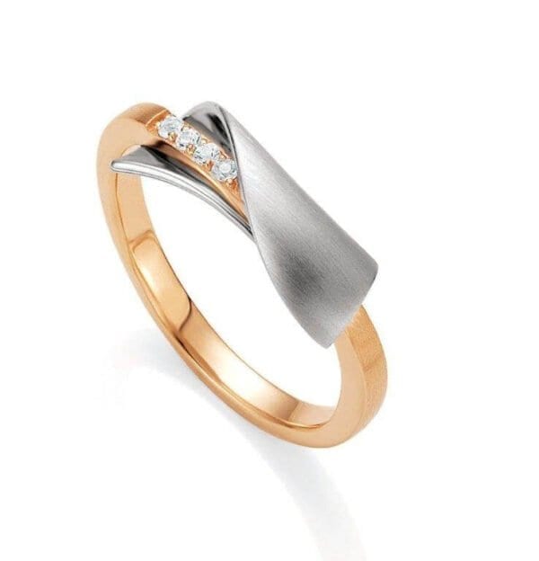 Sterling Silver & rose Gold ring