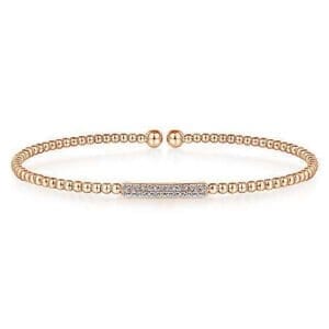 Rose gold diamond bangle bracelet