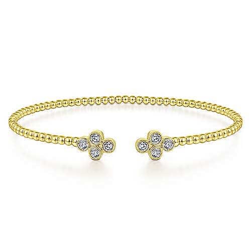 Yellow Gold diamond bangle bracelet