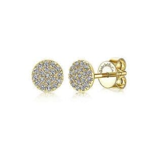 Gold cluster diamond stud earrings