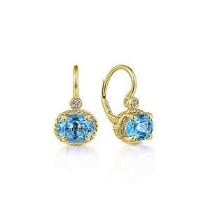 blue topaz gold earrings