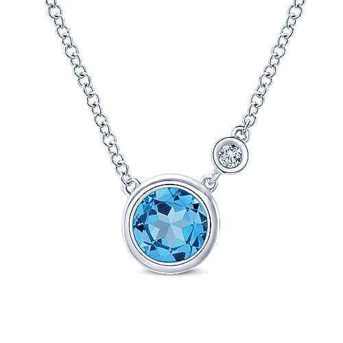 Silver Blue Topaz pendant