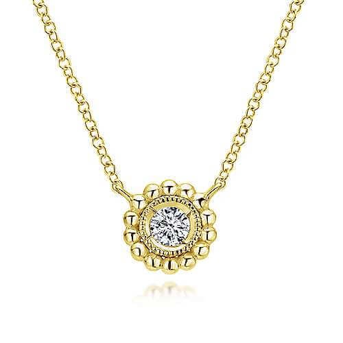 yellow gold diamond pendant