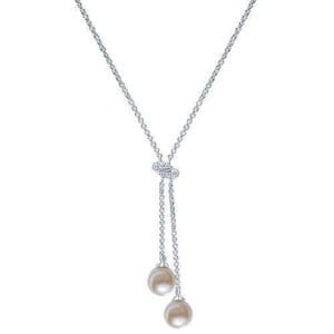white gold pearl lariat necklace