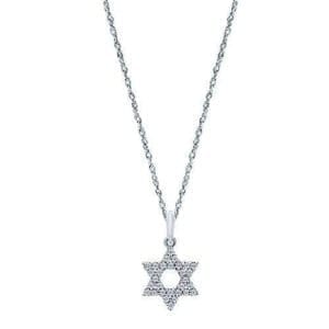 white gold star of David necklace