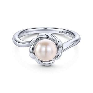 silver white pearl ring